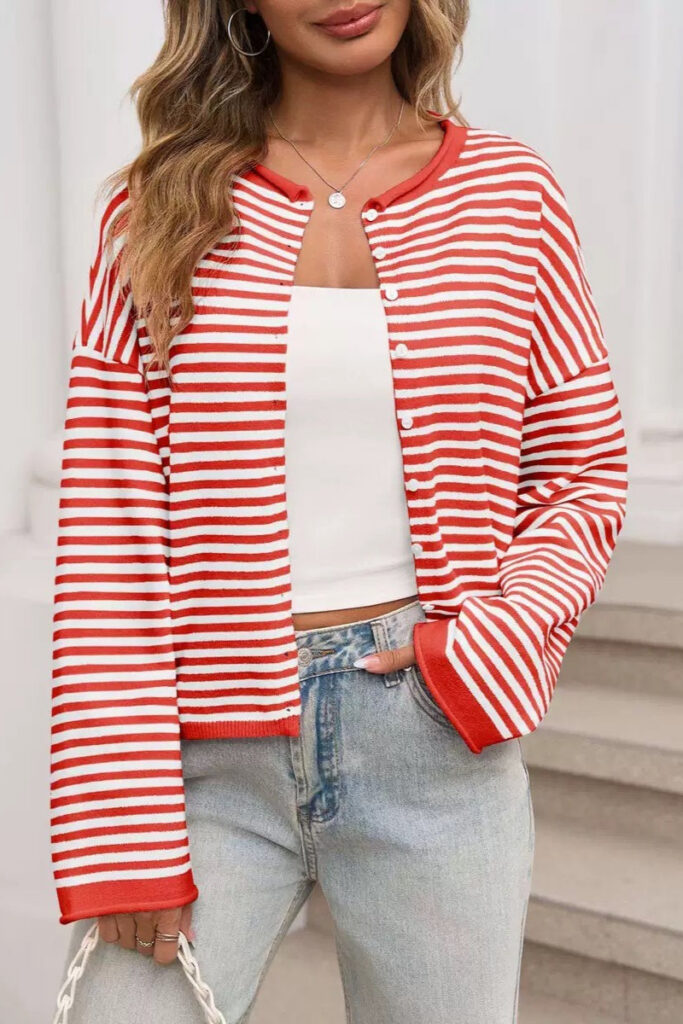 Striped Color Block Cardigan